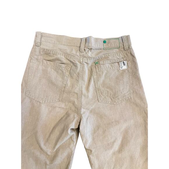 VANS BOYS LONG SKATEBOARD SHORTS VINTAGE TAN AND GREEN POCKETS SIZE 16 - Picture 8 of 12